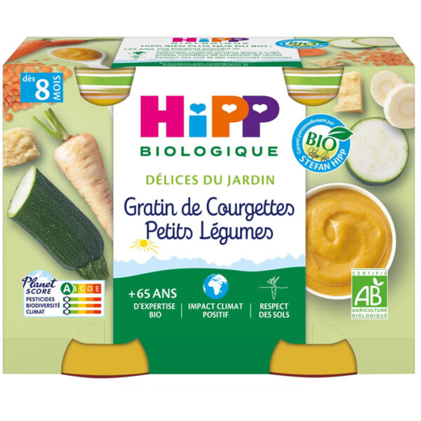 Palette de HIPP - Délices du Jardin Jardinière de Légumes Bio Pot Bébé dès 6 Mois, 2x190g