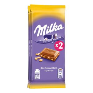 Palette de Tablette de chocolat au riz croustillant 2x100g – MILKA